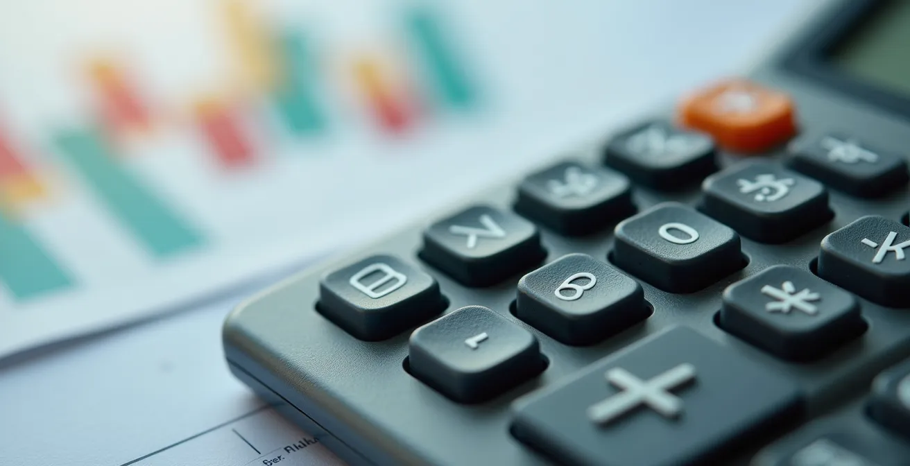 Financial analyst reviewing cash flow statements and charts