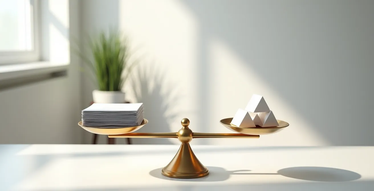 Balance scale comparing venture debt and equity control implications