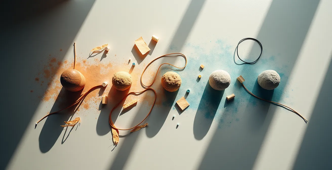 Overhead view of organized digital workspace showing systematic arrangement and flow patterns