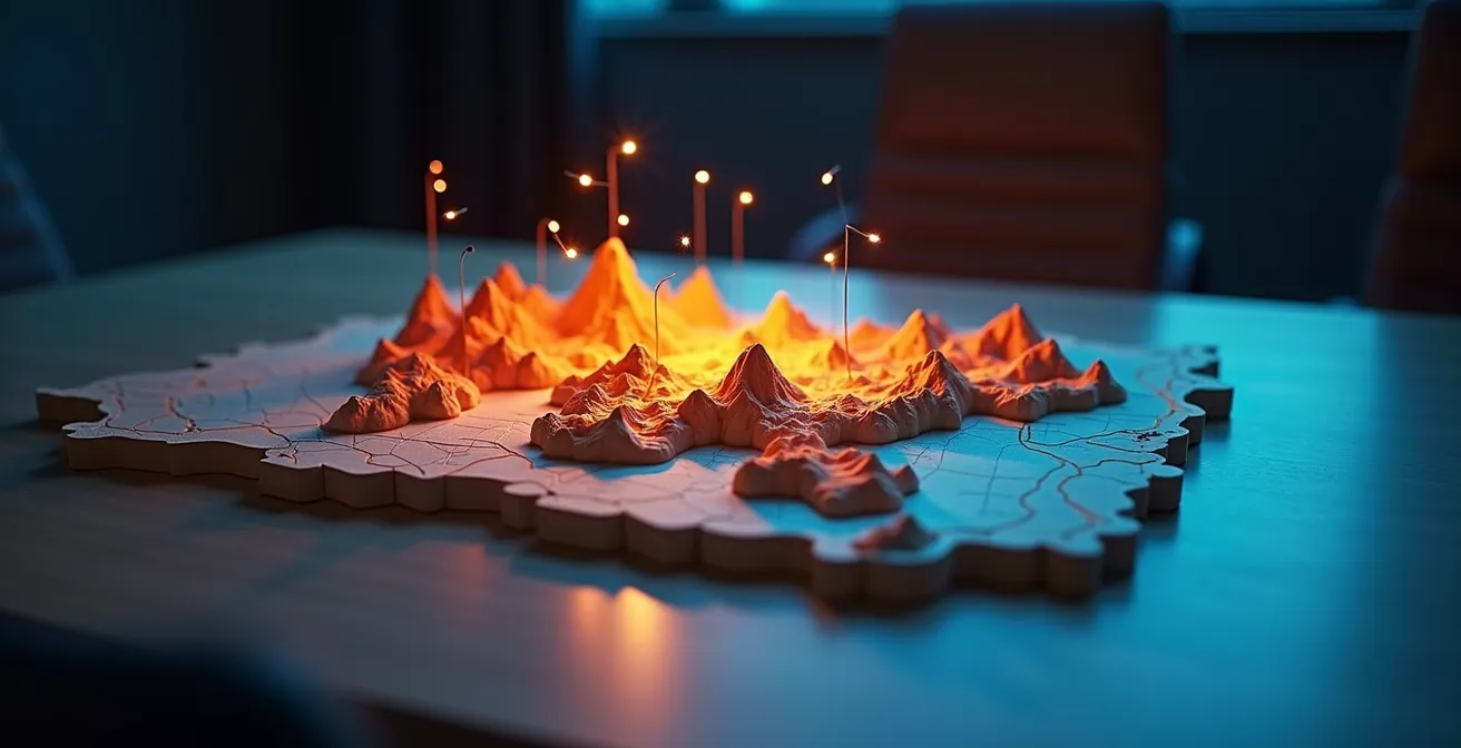 World map visualization showing regulatory complexity levels across different regions