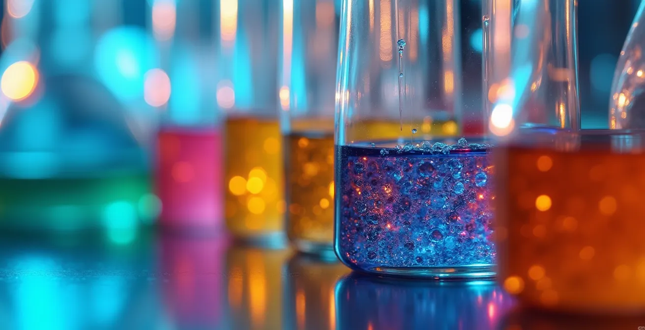 Research laboratory environment with scientific glassware, showcasing R&D innovation funded by grants