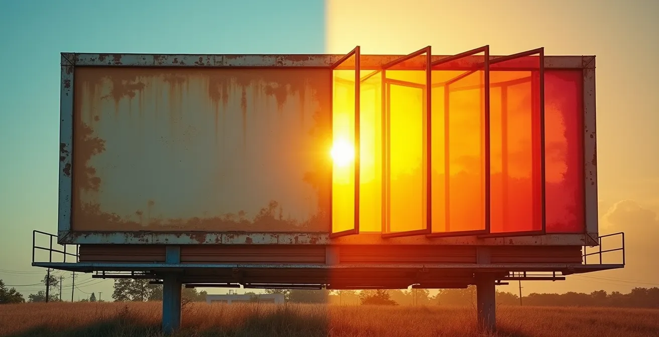 Split screen showing contrast between rigid waterfall campaign and flexible agile iterations